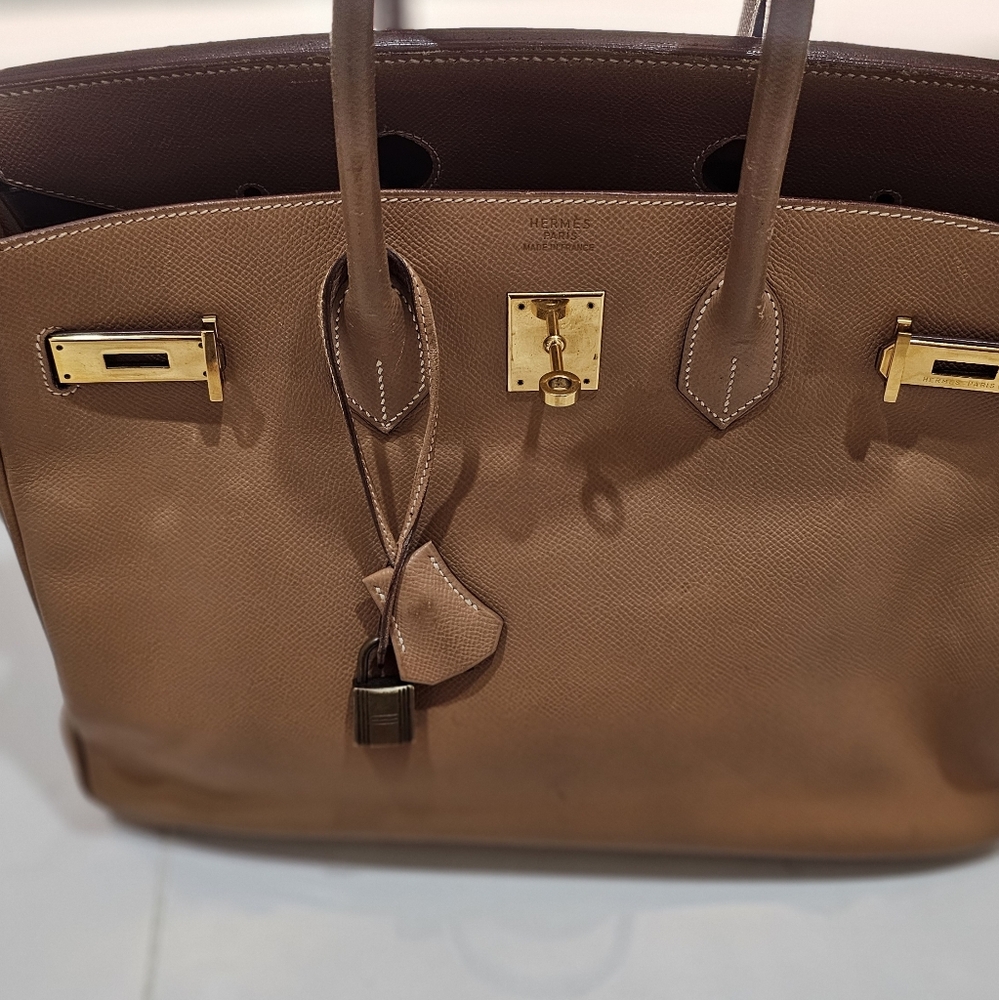 Hermes Birkin 35 Brown ,Leather Tote with Gold Hardware
